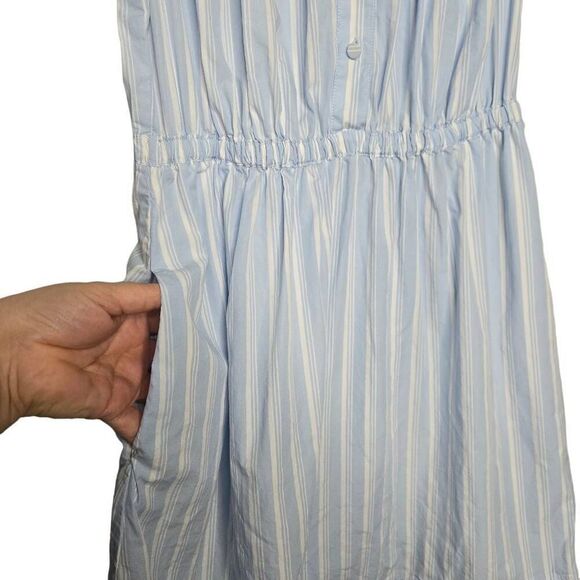 J.Crew Puff Sleeve Cotton Poplin Shirtdress in Lake Stripe Size Small - Picture 4 of 7